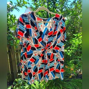 Multicolor V-neck Tunic